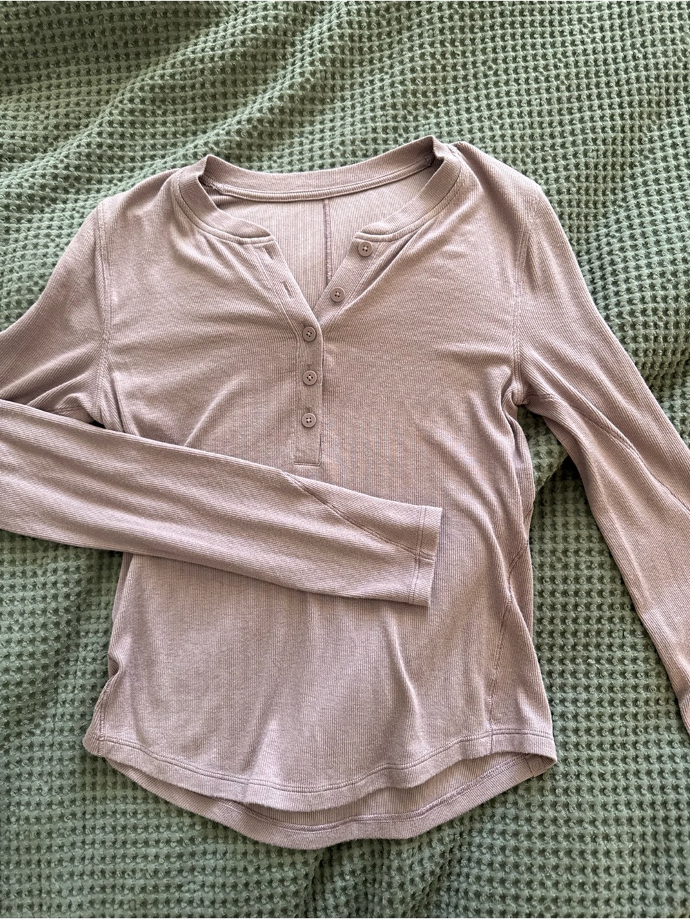 Lululemon Long Sleeve Henley Top in Mauve